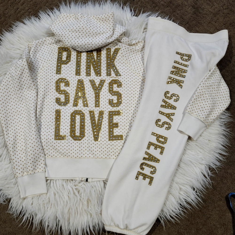 VS PINK rare htf LG hoodie medium Joggers pit to pit 22in